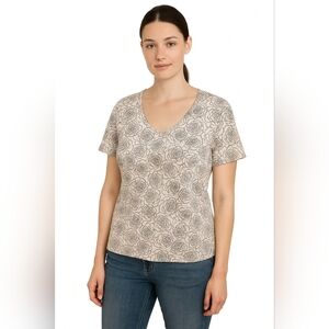 Floral Print Women's Top - Black and White